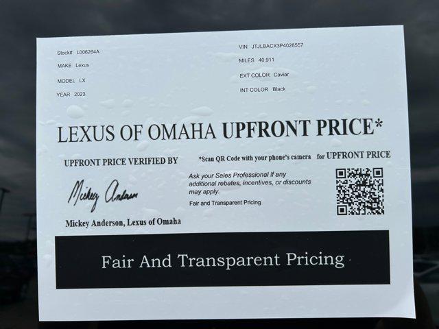 used 2023 Lexus LX 600 car, priced at $106,000