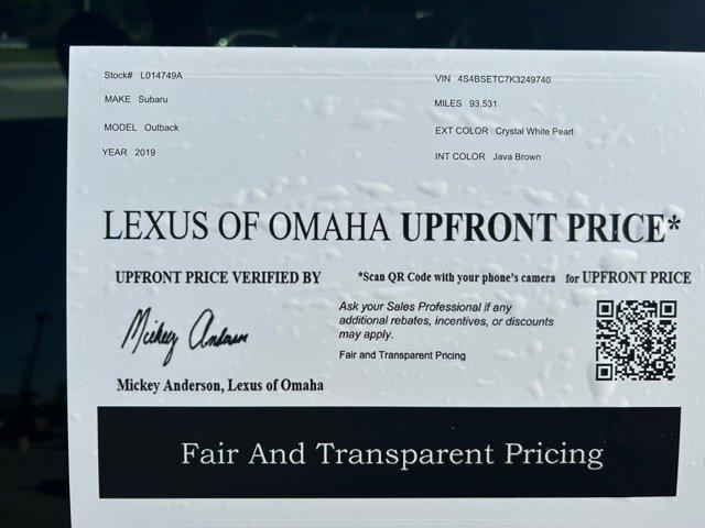 used 2019 Subaru Outback car, priced at $21,000