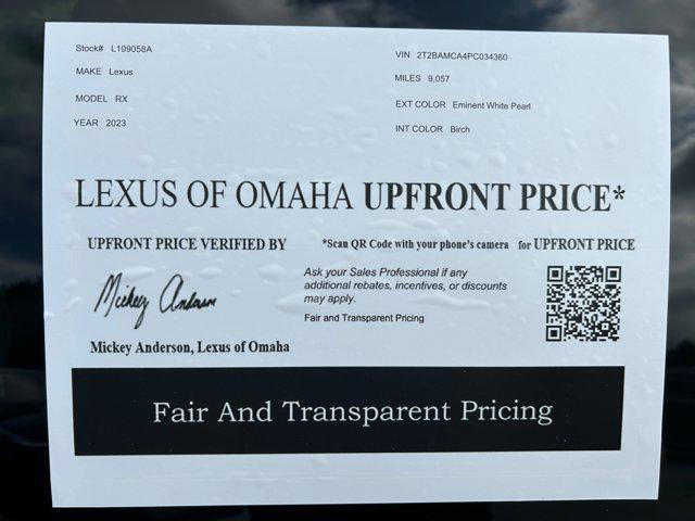used 2023 Lexus RX 350 car, priced at $53,900