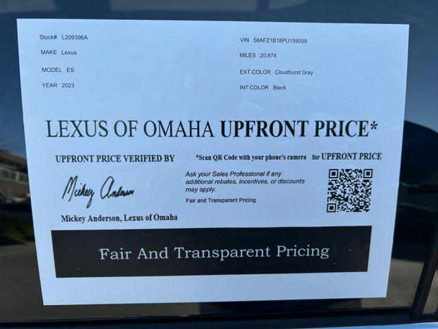 used 2023 Lexus ES 350 car, priced at $46,000