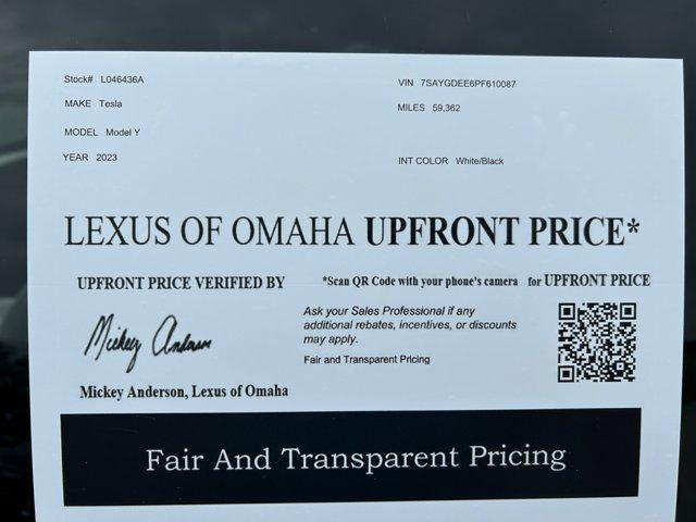 used 2023 Tesla Model Y car, priced at $29,000