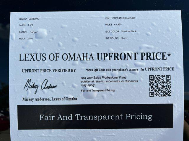 used 2019 Ford Ranger car, priced at $27,500