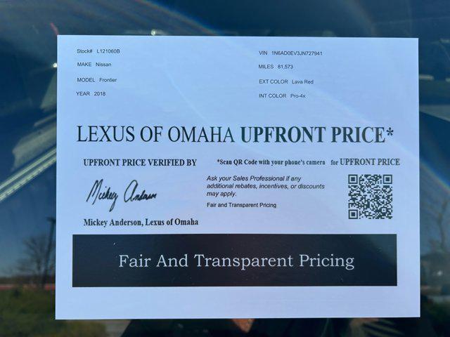 used 2018 Nissan Frontier car, priced at $22,900