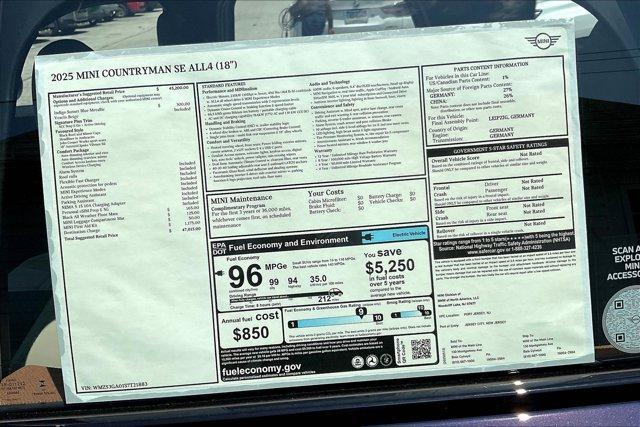 new 2025 MINI Countryman car, priced at $47,015