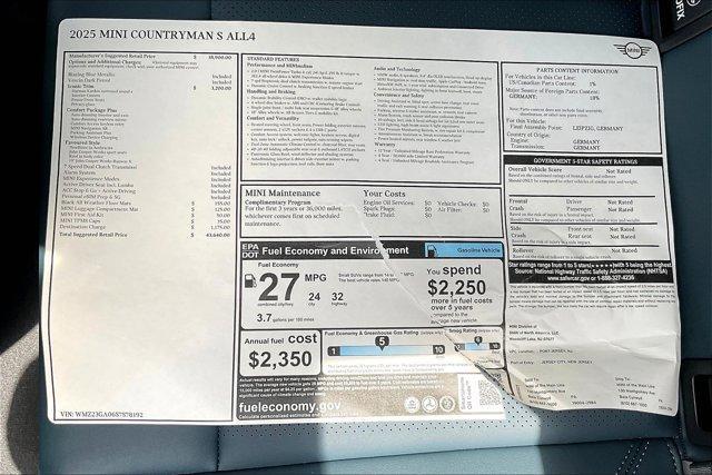 new 2025 MINI Countryman car, priced at $43,640