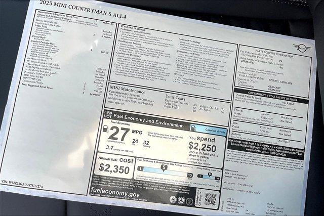 new 2025 MINI Countryman car, priced at $44,080