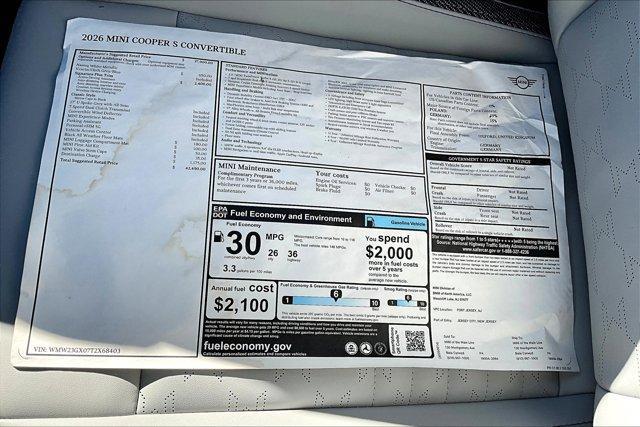 new 2026 MINI Convertible car, priced at $42,490