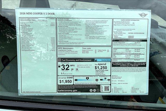 new 2026 MINI Hardtop car, priced at $37,390