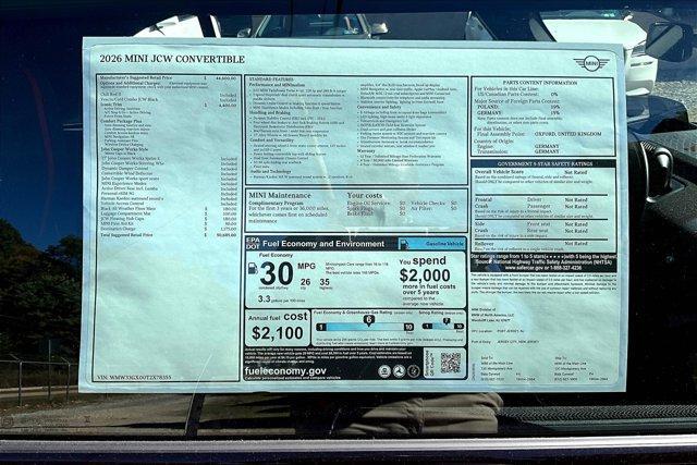 new 2026 MINI Convertible car, priced at $50,685
