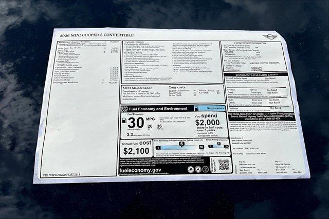 new 2026 MINI Convertible car, priced at $42,125