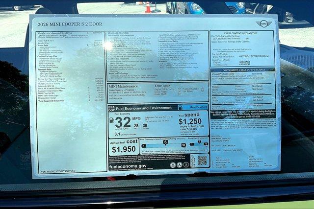 new 2026 MINI Hardtop car, priced at $38,440
