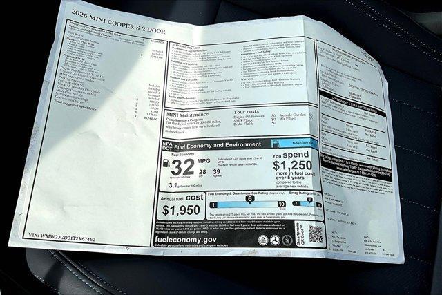 new 2026 MINI Hardtop car, priced at $36,740