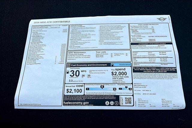 new 2026 MINI Convertible car, priced at $50,685
