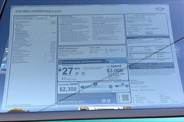 new 2026 MINI Countryman car, priced at $44,760