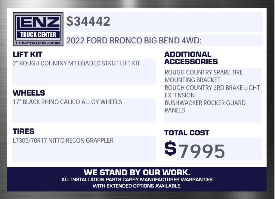 used 2022 Ford Bronco car, priced at $41,991