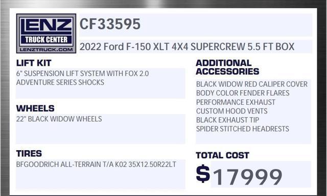 used 2022 Ford F-150 car, priced at $61,997