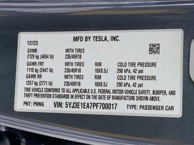 used 2023 Tesla Model 3 car, priced at $25,697