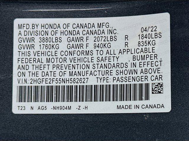 used 2022 Honda Civic car, priced at $22,297
