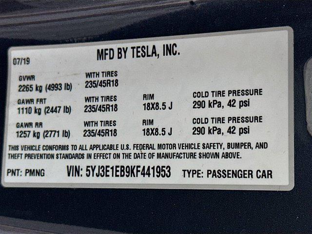 used 2019 Tesla Model 3 car, priced at $20,197
