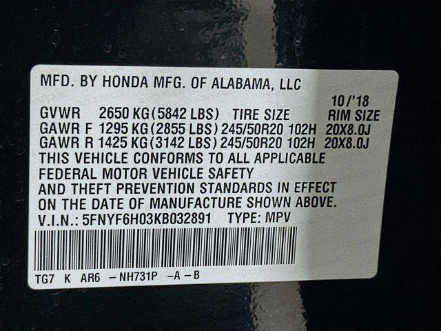 used 2019 Honda Pilot car, priced at $23,987