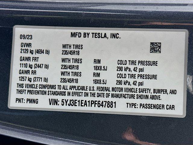 used 2023 Tesla Model 3 car, priced at $23,996