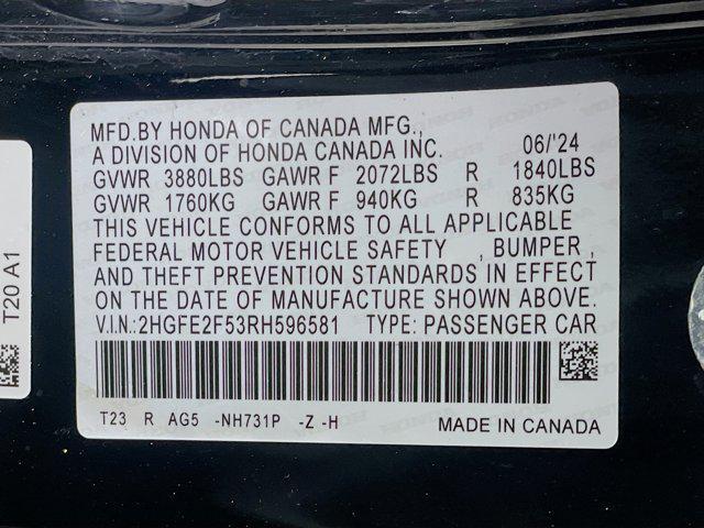 used 2024 Honda Civic car, priced at $24,497