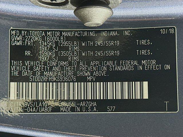 used 2019 Toyota Highlander car, priced at $26,499