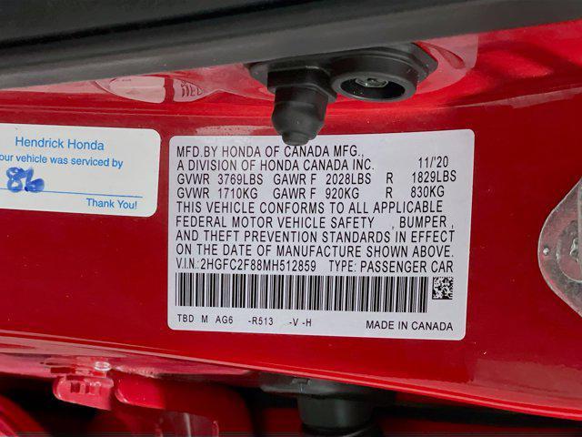 used 2021 Honda Civic car, priced at $22,599
