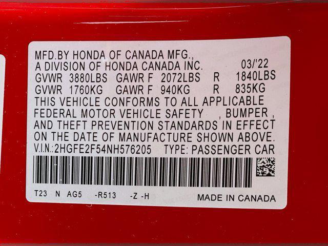 used 2022 Honda Civic car, priced at $23,297