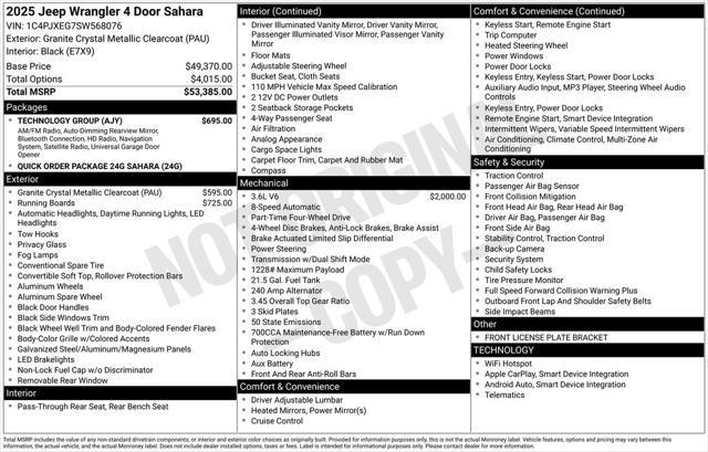 new 2025 Jeep Wrangler car, priced at $43,250