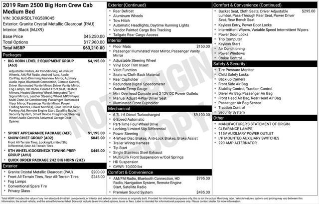 used 2019 Ram 2500 car, priced at $40,500