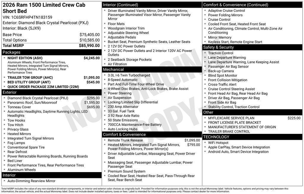 new 2026 Ram 1500 car, priced at $81,200