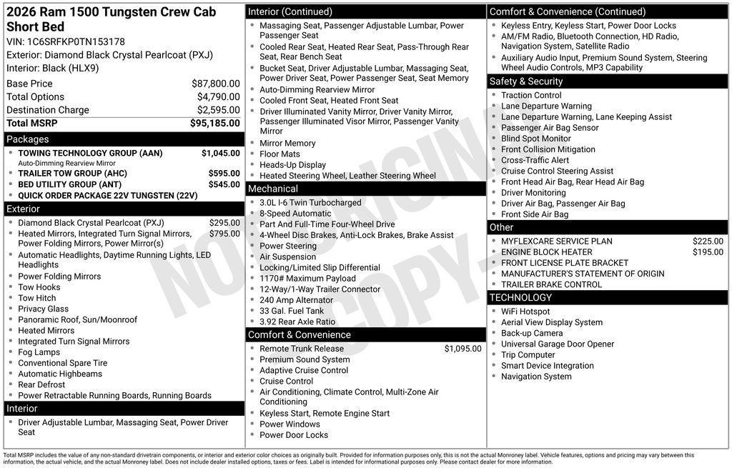new 2026 Ram 1500 car, priced at $87,570