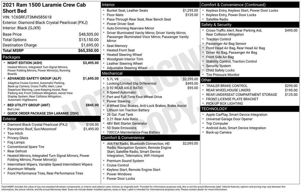 used 2021 Ram 1500 car, priced at $29,000