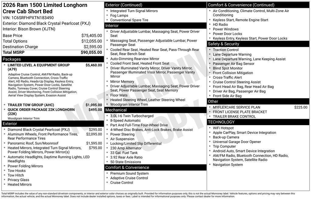 new 2026 Ram 1500 car, priced at $80,851