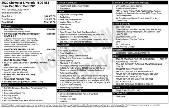 used 2020 Chevrolet Silverado 1500 car, priced at $42,990