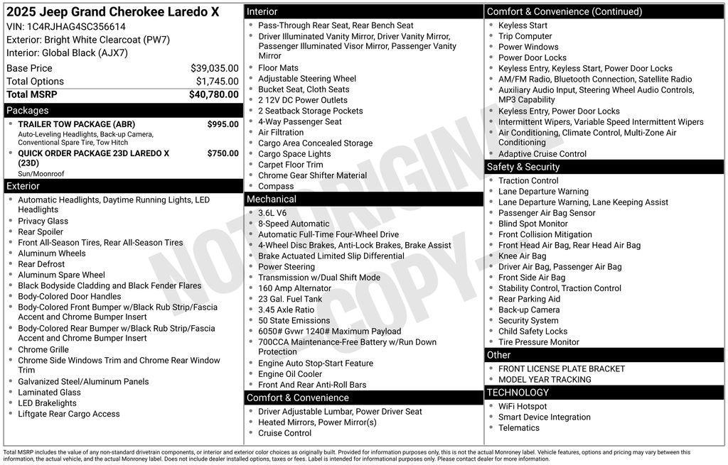 new 2025 Jeep Grand Cherokee car, priced at $35,392