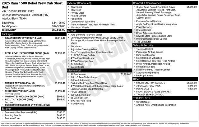 new 2025 Ram 1500 car, priced at $63,800
