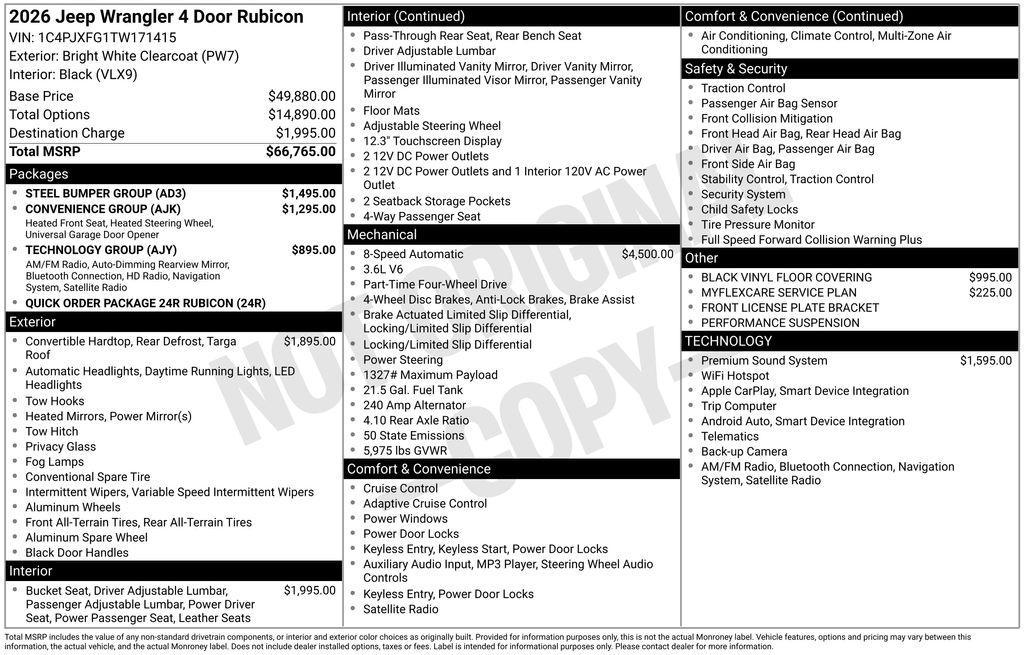 new 2026 Jeep Wrangler car, priced at $58,589