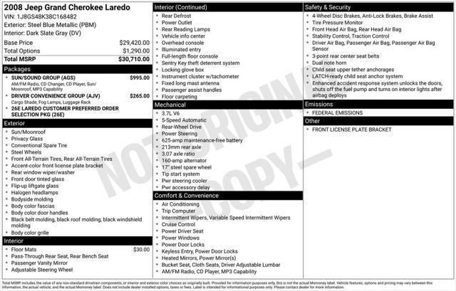 used 2008 Jeep Grand Cherokee car, priced at $8,100