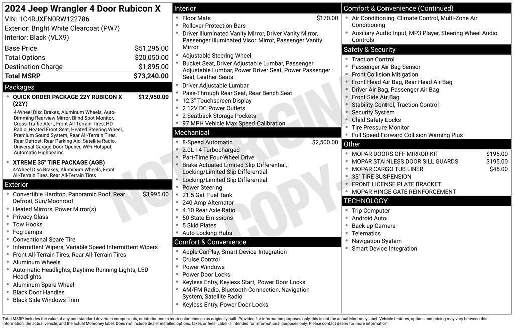 used 2024 Jeep Wrangler car, priced at $53,000