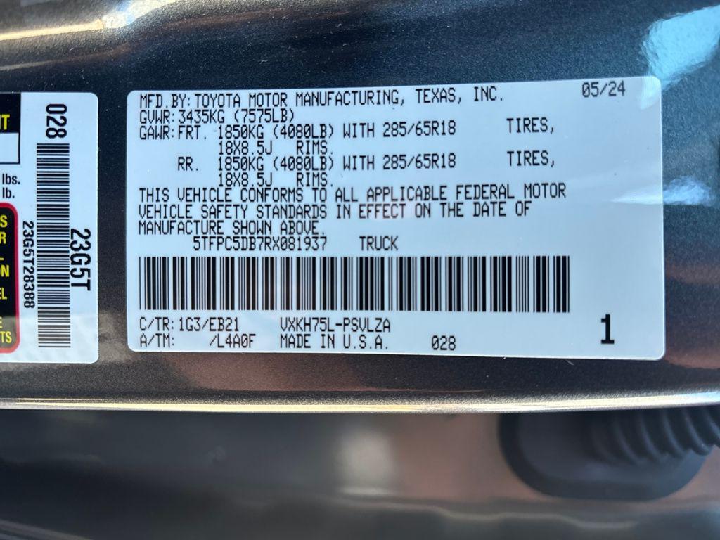 used 2024 Toyota Tundra Hybrid car, priced at $64,000