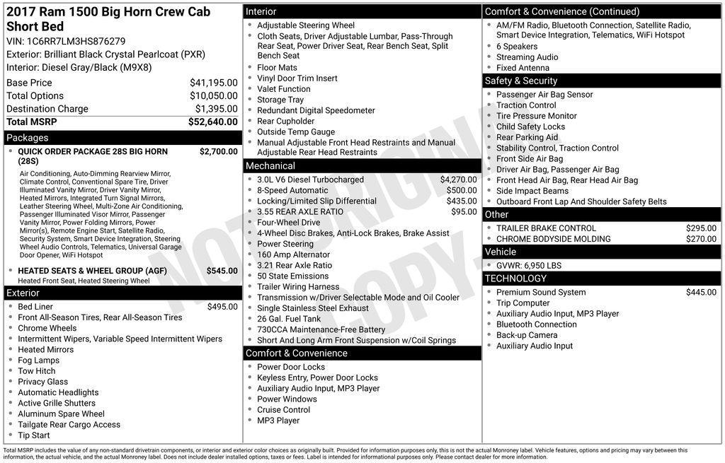 used 2017 Ram 1500 car, priced at $18,499