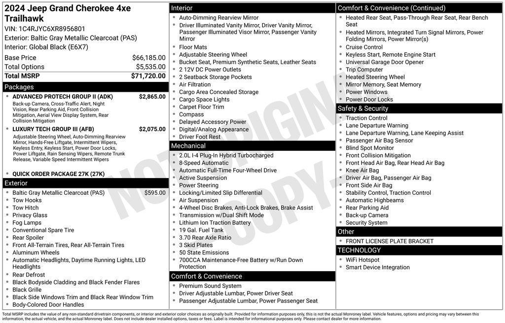 new 2024 Jeep Grand Cherokee 4xe car, priced at $51,500