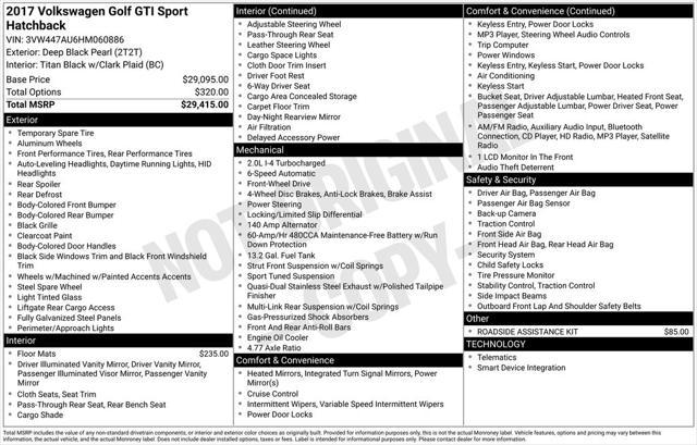 used 2017 Volkswagen Golf GTI car, priced at $8,100
