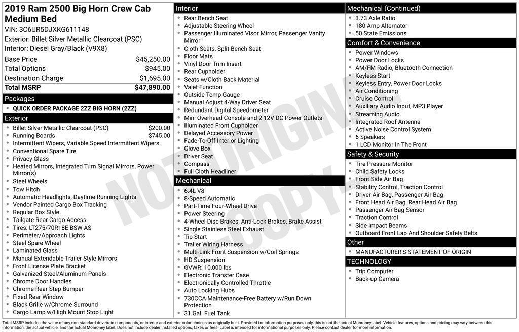 used 2019 Ram 2500 car, priced at $30,339
