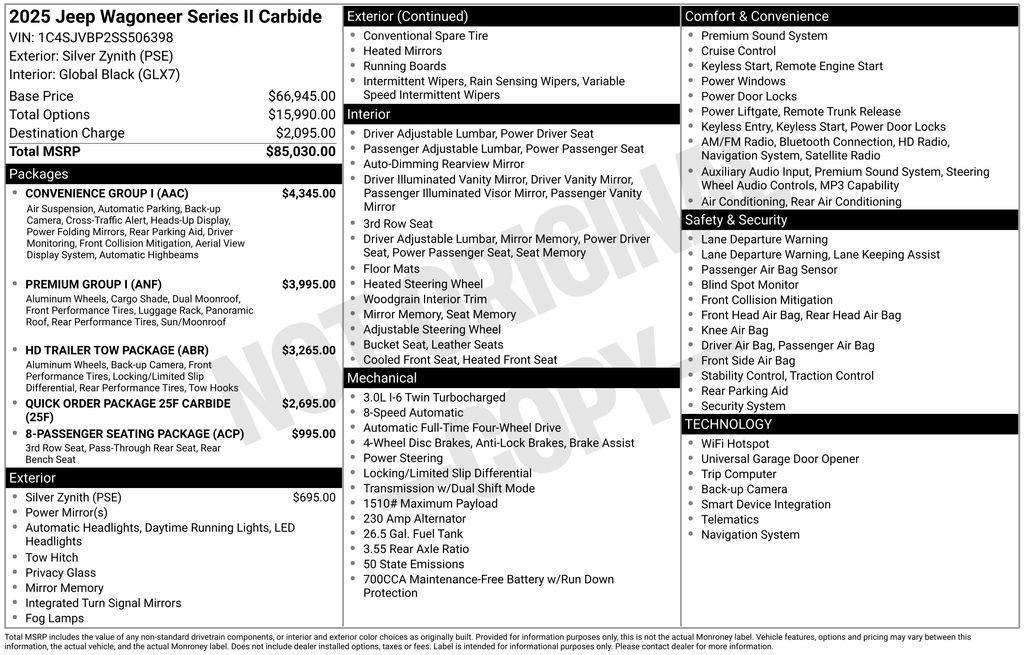 new 2025 Jeep Wagoneer car, priced at $73,592