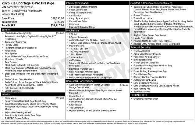 used 2025 Kia Sportage car, priced at $36,125