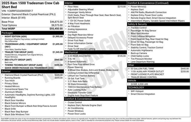 new 2025 Ram 1500 car, priced at $42,750