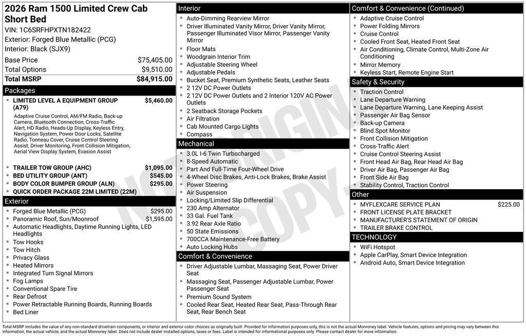 new 2026 Ram 1500 car, priced at $75,000